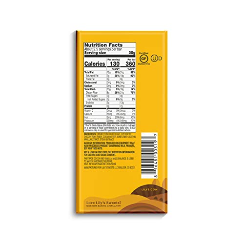 Lily's Extra Dark Chocolate Style, Individually Wrapped, Gluten Free, Bulk No Sugar Added Sweets Bars, 2.8 Oz (12 Count) #TOP1