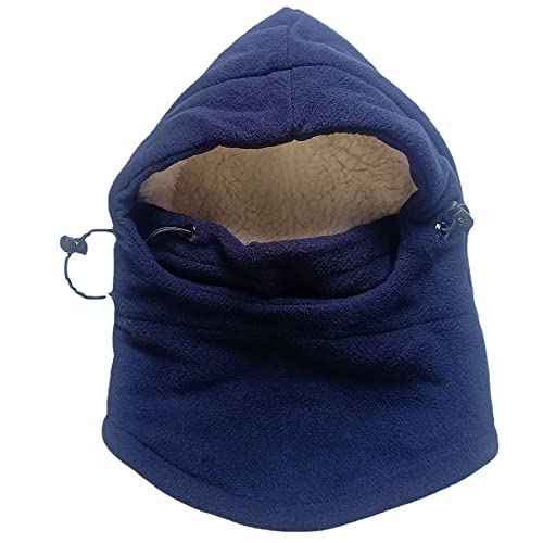 Baby Fleece Balaclava Kids Hood Hat Ski Mask Face Mask with Neck Warmer Plush Winter Cap for Toddlers Boys Girls Navy2