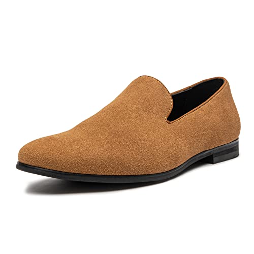 AMAPO Men's Velvet Loafer Shoes,Casual Penny Loafers for Men,Slip-on Dress Men Shoes Black