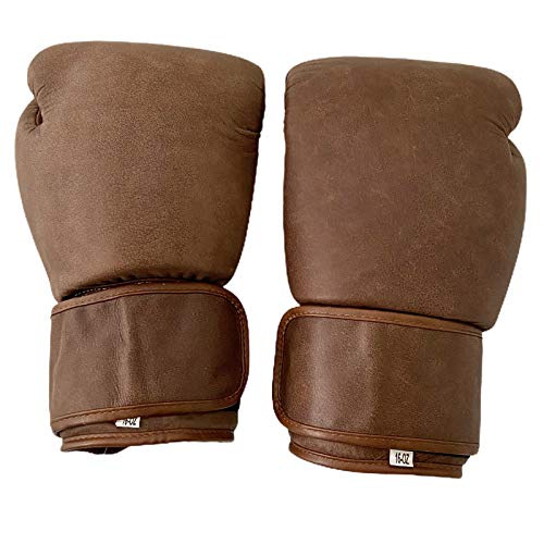 Guantes de boxeo deportivos sin marca de cuero auténtico authetic para Sparring Bag trabajo hombres mujeres (12 oz)