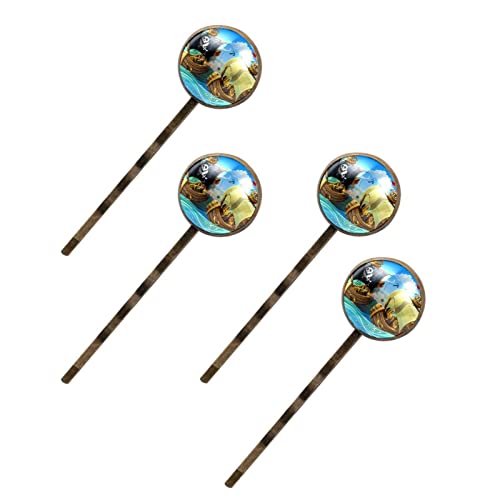 Barrettes à cheveux en bois lot de 4 pour femme ornées de motifs élégants fait main