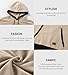 JMIERR Mens Hoodies Pullover Sweater 2025 Fashion Fleece Long Sleeve Drawstring Hooded Pullover Cotton Casual Sweatshirts with Kanga Pocket, XL, Apricot