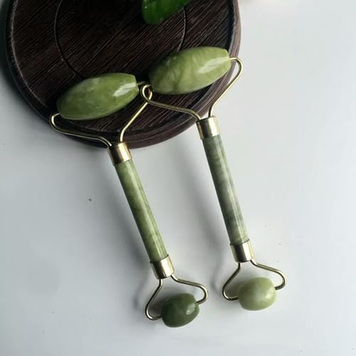 Rodillo de Masaje Facial de Cristal de Jade serpentino Natural, Herramienta de Masaje de Belleza Facial - imagen 5