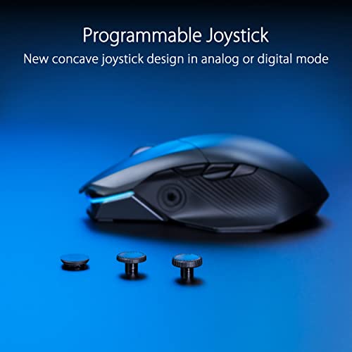 ASUS ROG Chakram X Origin Mouse da Gaming RGB Wireless, frequenza di polling 8000 Hz, tripla connettività a bassa latenza, joystick analogico, 11 pulsanti programmabili, ROG AimPoint, Nero - Immagine 2