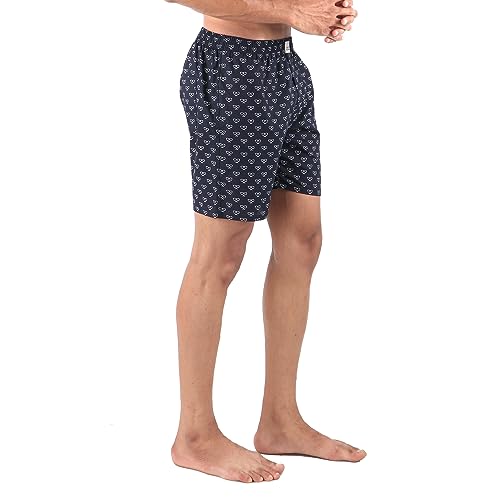 Image of ALPHABETS Men's Cotton Regular Striped Boxer Briefs (Pack of 3) Black, Maroon, Dark Blue