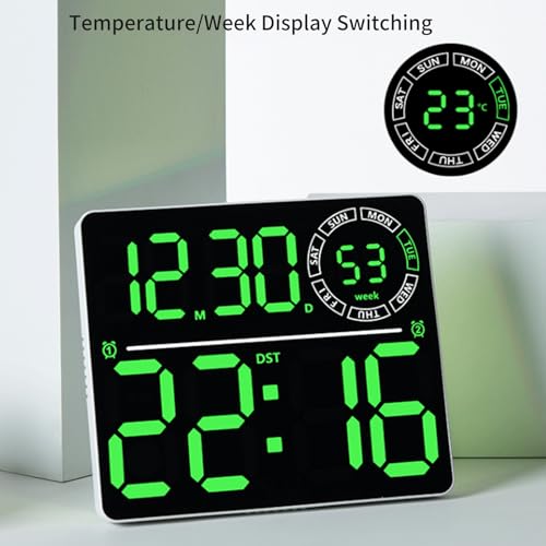 Grande horloge murale numérique avec télécommande à intensité variable - 4