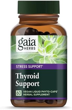 Gaia Herbs Thyroid Support - Made with Ashwagandha, Kelp, Brown Seaweed, and Schisandra to Support Healthy Metabolic Balance and Overall Well-Being - 60 Vegan Liquid Phyto-Capsules (20-Day Supply) Product Image