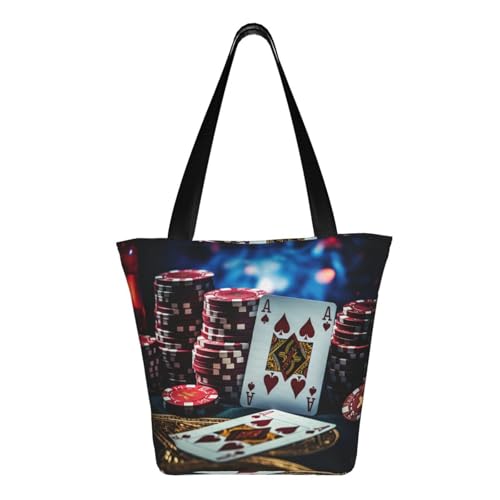 Poker Tournament Print Comfortable Shoulder Bag Summer HandbagTravel Beach Work Daily Use Versatile Carry3