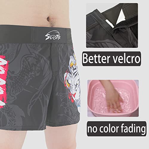 SUOTF MMA Shorts for Men Fight Shorts Men BJJ Boxing Trunks for Men Grappling