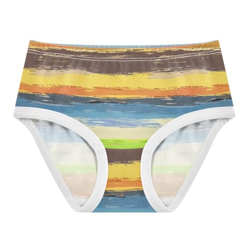 Horizontal Stripes Wooden Colored Panties for Girl Girls Underwear Toddlers Cotton Print Briefs Underpants 2t