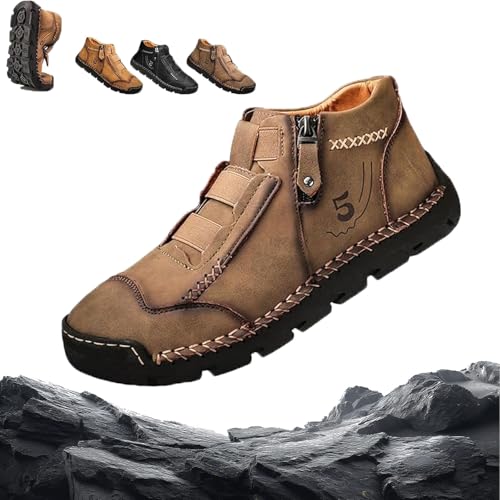 Matufit Shoes for Men,Men's Genuine Leather Waterproof Non-Slip Fashionable Orthopedic Shoes,Slip On Lightweight Loafers