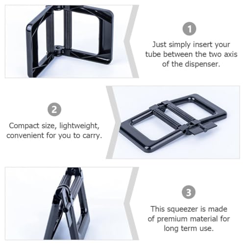 Exprimidor de tubo de plástico negro POPETPOP en pack de 2 unidades para casa 7