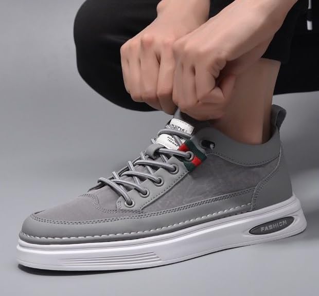 Men's Lace-up Loafers Casual Breathable Lightweight Outdoor Walking Shoes Soft Low Top Sneaker Slip On Skateboard Shoes for Men4