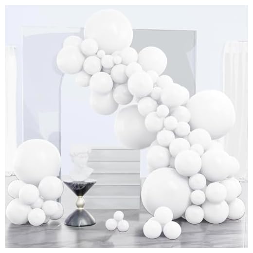 PartyWoo White Balloons 140 pcs Different Sizes Pack of 18 12 10 5 Inch Matte White Latex Balloon Arch Kit Garland for Wedding Bridal Graduation Baby Shower Birthday Party Decorations White-Y13