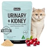 Urinary and Kidney Powder Supplement for Cats - Cranberry, Nettle Seed, D-Mannose for Cat UTI Treatment, Urinary Tract Health, and Kidney Care - Fast UTI Relief & Prevention - 60 Scoops