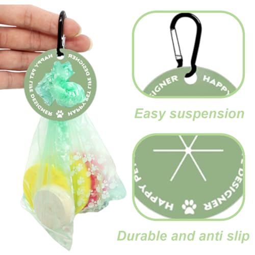 KEQAR 2 Pcs Hundekotbeutelhalter, Kotbeutelhalter mit Karabiner, Freihand-Kotbeutelhalter für Leine, Kotbeutelspender für Hundespaziergänge, Grün Schwarz