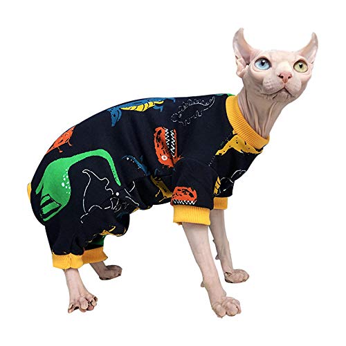 TENGTUD Ropa de Gato sin Pelo, Sphynx/Devon Cat Otoño e Invierno Camisa de Gato de Cuatro pies-S Cover