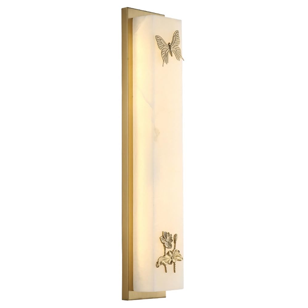 JYBNBBE Wall Sconces Natural Alabaster Modern Marble Wall Lamp LED Dimmable Bedroom Wall Lamp with Stone Shade for Living Room Kitchen Dining Room Hallway,47CM