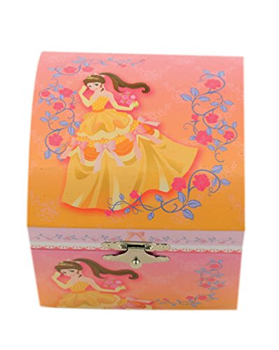 MusicboxworldJewellery Box with A Spinning Ballerina and Melody, Wood, Multi-Colour, 10.5 x 10.5 x 11.5 cm