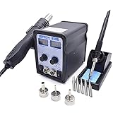 FEITA 8586 SMD Hot Air Rework Station 2 IN 1 with Digital Soldering Iron & Heat Air Gun 5 Solder Tips 3 Nozzles AC110V 700W