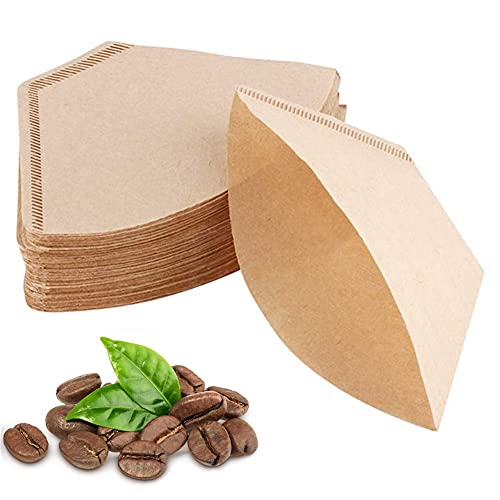 100 Pezzi Filtri In Carta Per Caffè,Fogli Di Monouso Marrone Naturale Non Sbiancato,Sacchi filtranti per macchine da caffè e filtri manuali