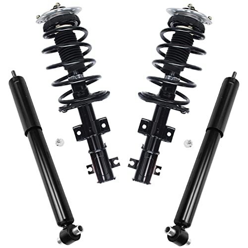Image of Detroit Axle - FWD 4pc Struts Shocks for 2001-2009 Volvo S60 1999-2006 S80 2001-2007 V70 Front Suspension Struts w /Coil Spring Rear Shock Absorbers Replacement