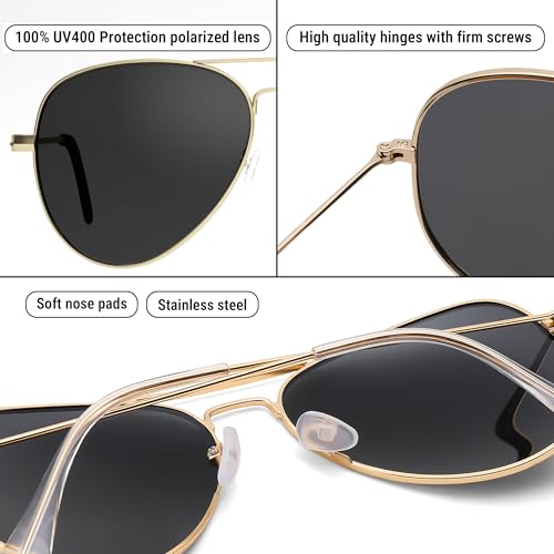 Image of Pro Acme Aviator Sunglasses for Men Women Classic Polarized UV400 Protection