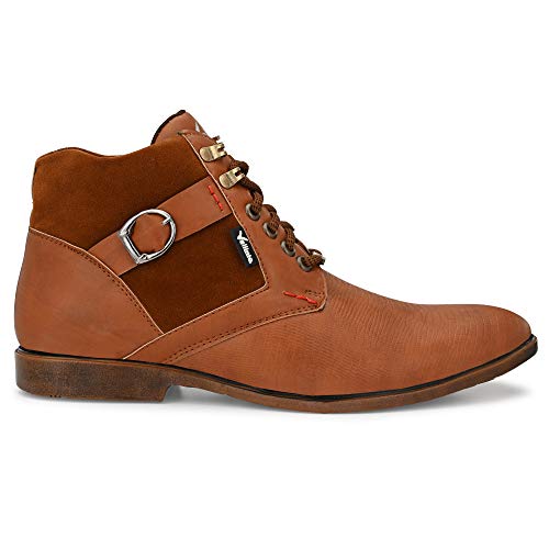 Image of Vellinto Mens Plyutherene Leather Sporty Casual with Strong Grip Boots Shoes for Man