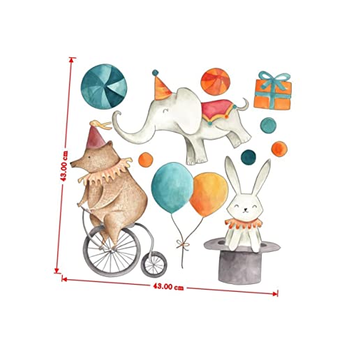 Kisangel 2 Sheets Stickers Boy Cartoon Nursery Room Peel Stick Wall Circus Playroom Animals Kids Animal Living Jungle Cm Rabbit Girls Elephant Removable Decals Diy Decor Decoration For #TOP1
