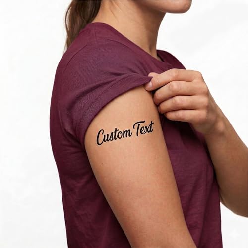 Personalized Temporary Tattoo with Custom Text or Name – Unique Fake Tattoos for Couples, Friends & Family – Fun Gift Idea for Wedding, Graduation or Birthday