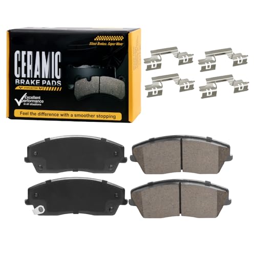 Image of D1056 Front Ceramic Brake Pad Set Fit For Dodge Charger 2007-2010 (AWD /RWD,2.7L,SE),Charger 2006-2007 Base,For Magnum 2005-2006,2008 (SE),Challenger 2012-2013 SXT,Chrysler 300 2008-2009 LX