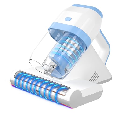 ZOBMIO Mite Vacuum Cleaner for Mattresses, Mite Vacuum Cleaner with UV Light for Mattresses, Beds, Sofa (Snow White, L)