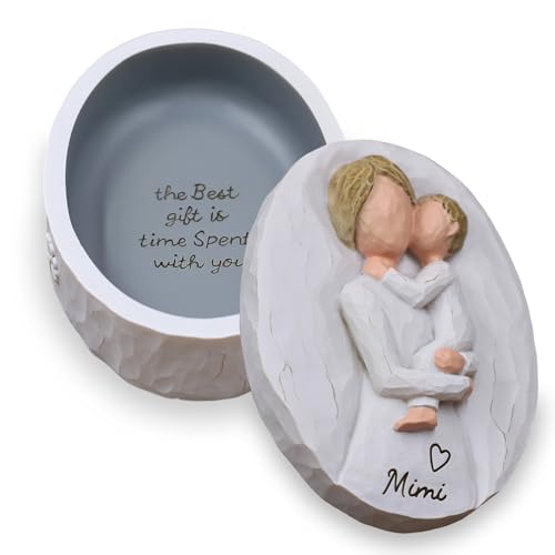 Sayouart Mimi Gifts for Grandma, Gifts for Mimi for Birthday, Mother’s Day and Christmas, Sculpted Hand-Painted Keepsake Box