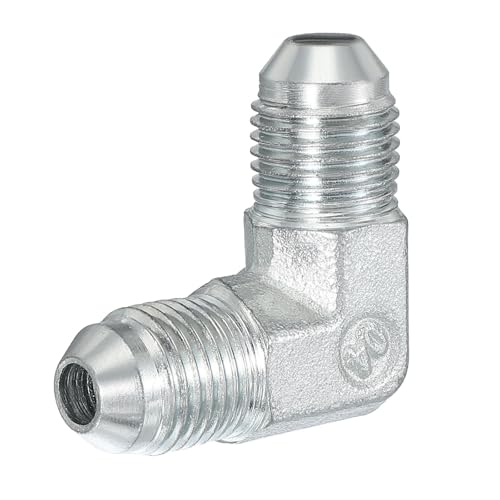 Image of PATIKIL Hex Reducing Nipple Connectors Pipe Adapter 1 /2 inch Male 37 Flare JIC x 1 /2 inch g Male 90 Adapter, Pipe Fitting Reducer Nipple Adapter Plated Steel Hydraulic Fitting