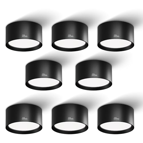 Image of Murphy 3W LED Disc Surface Light Black Finish | Warm White 3000K | Up to 300 Lumens | Aluminium Body | BIS Approved | 2 Year Warranty | Pack of 8