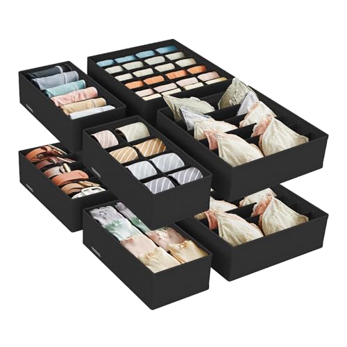 [Restano in forma] Rivestiti in tessuto non tessuto da 80 g/m² e sostenuti da cartone, questi organizer per cassetti hanno una struttura rigida che manterrà la forma per poter tenere in perfetto ordine la tua biancheria intima