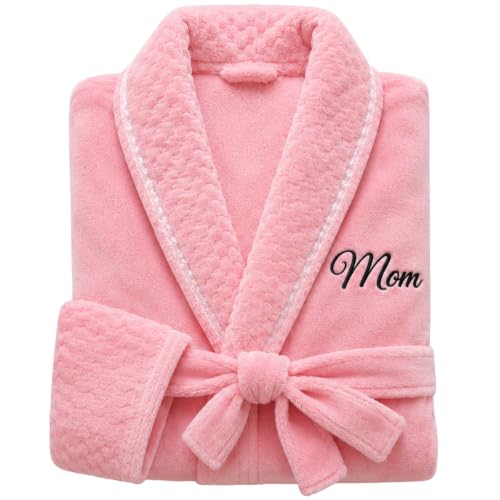 Lotus Linen Luxury Plush Bathrobes for Women - Personalized Soft Fleece, Cozy & Warm Long Robe - Comfy, and Lightweight Lounge Wear - Robes for Women Bathrobe with Pockets & Belt Perfect for Winter