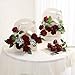 Hawesome 12PCS Artificial Flowers Fake Roses, Realistic Velvet Long Stem Red Roses Bouquet for Wedding Centerpiece Home Decor Party & Valentines (Wine)