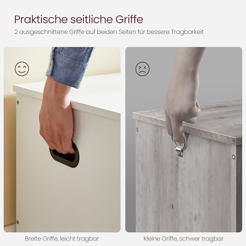 VASAGLE Schuhbank, Sitzbank mit Stauraum, Sitztruhe mit 2 Sicherheitsscharnieren, Aufbewahrungsschrank, Landhausstil, 40 x 100 x 46 cm, für Flur, Schlafzimmer, Wohnzimmer, wolkenweiß LSB061T10