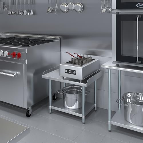 Image of AmGood Stainless Steel Equipment Stand - Heavy Duty, Commercial Grade, with Undershelf, NSF Certified (24 inch Width x 30 inch Length)