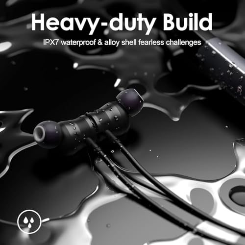 Image of HIVEN Neckband Bluetooth Earphones Upto 120 Hours | Wireless Bluetooth | 13mm Dynamic Driver | Soft Silicone Eartips | Adjustable Fit | Wireless with Mic in Ear Earphones (Blue)