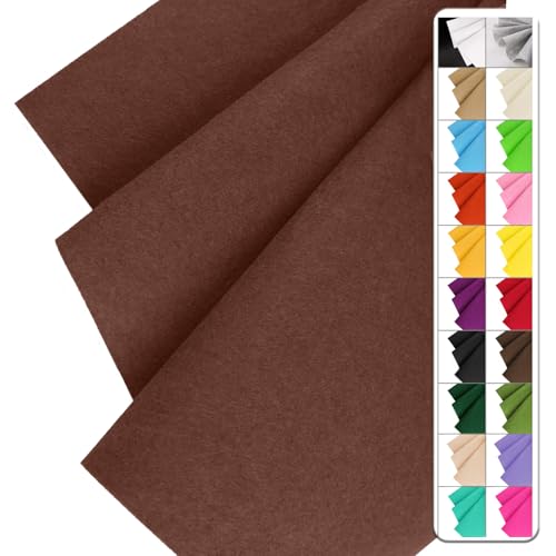Image of IONTACH 36 inch X 36 inch Stiff Felt Fabric 1.2mm Thick (Rustic Brown) | Felt Sheet for Craft, Sewing, Patchwork, Liner Decorations, School Projects, Home Decor