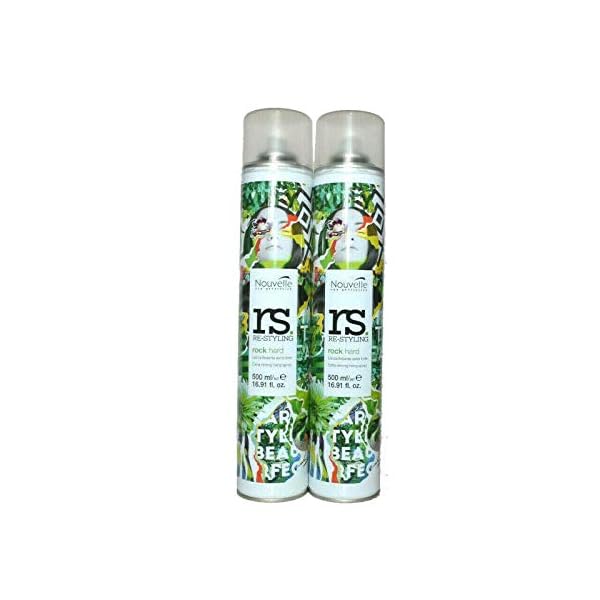 2x 500ml Nouvelle RS Rock Hard Haarspray