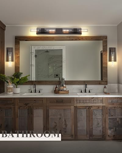 Image of HWH Farmhouse Wall Sconces Set of Two, 4-Light, 40-Inch, 5HY104B-4W-2PK ORB