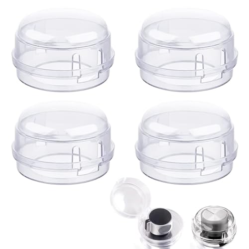 Copri Pomello Per Fornello,4 pezzi Coperchio di Sicurezza per Manopole,Copri Manopola per il Fornello,Gas In Plastica Trasparente,Cucina Coperchio di Sicurezza Manopola,colore trasparente