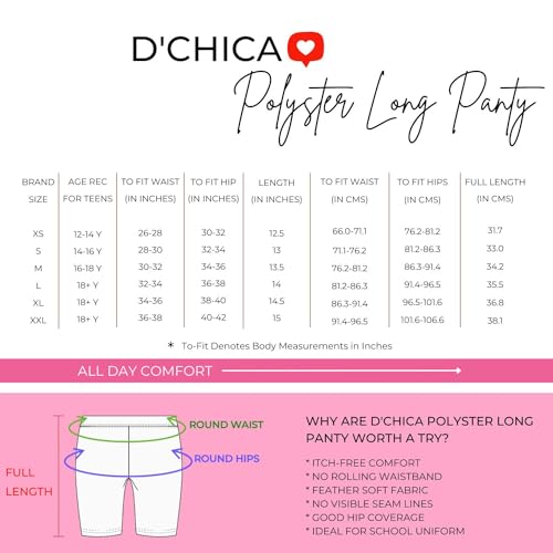 Image of DChica Essentials Girls Boyshorts Panties, Bloomers for Girls with Good Hip Coverage & Inner Elastic, Seamless, High Rise Underwear Shorts for Teenagers (Pack of 1 & 2) Solid Color Panties