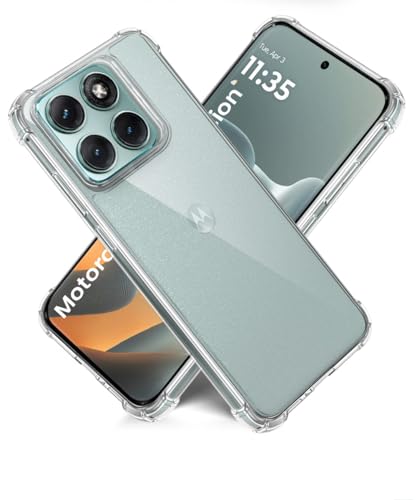 Image of WOW IMAGINE Ultra-Hybrid Crystal Clear Back Case for Motorola Moto Edge 70 Fusion 5G | Shockproof Design | Camera Protection Bump | Hard Mobile Back Cover with Cushioned Edges - Transparent