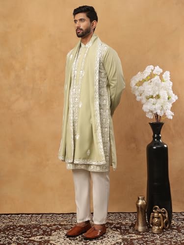 Image of Jompers Silk Blend Embroidered Kurta Pyjama Dupatta Set