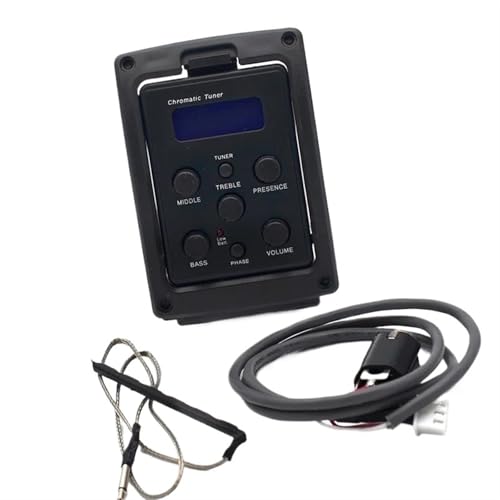 4バンドピックアップEQプリアンプ、チューナー付き、アコースティックギター用、ボリュームコントロールノブ1つ付き 楽器のピックアップ
