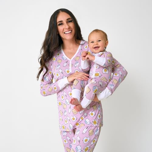 Image of Little Sleepies Womens Pajama Top, Viscose from Bamboo, Henley Button Up Nursing PJs, Family Matching Pajamas for Women Set